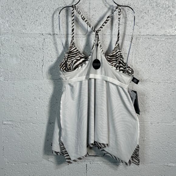 Coco Reef animal print Mesh Underwire Bra-Sized Tankini Top 34C - Picture 11 of 11